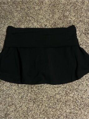 Black Flared Mini Skirt